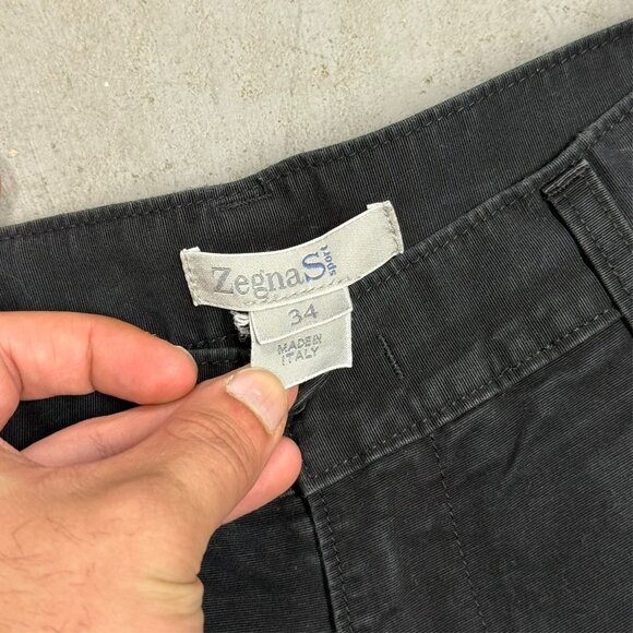 Ermenegildo Zegna Sport Cotton Jeans Mens Chinos Made in Italy Black 32x30 - Picture 4 of 7